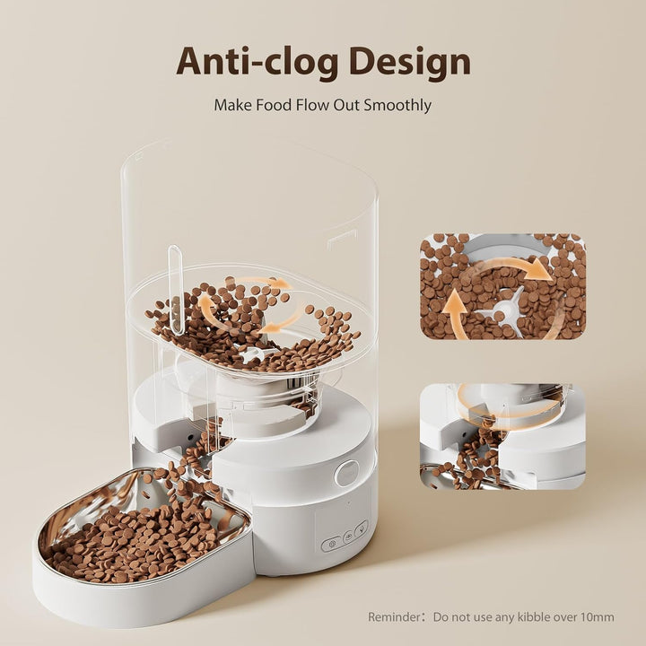 Futterautomat Katze, DUDUPET 4L Automatischer Futterspender Katze, 2.4G WiFi-Fernbedienung, duale St