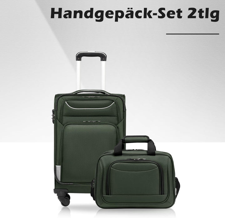 COOLIFE Koffer Trolley Koffer Reisekoffer von 4 Rollen Stoffkoffer Handgepäck TSA-Schloss Der Koffer