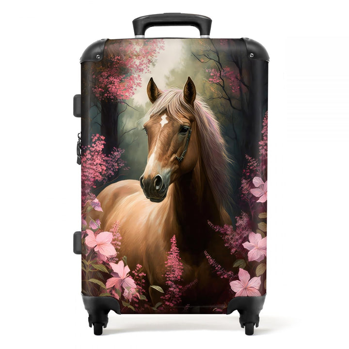 NoBoringSuitcases.com® Kinderkoffer Mädchen Hartschalenkoffer Gross Trolley Gepäck Koffer Pferd - Ro