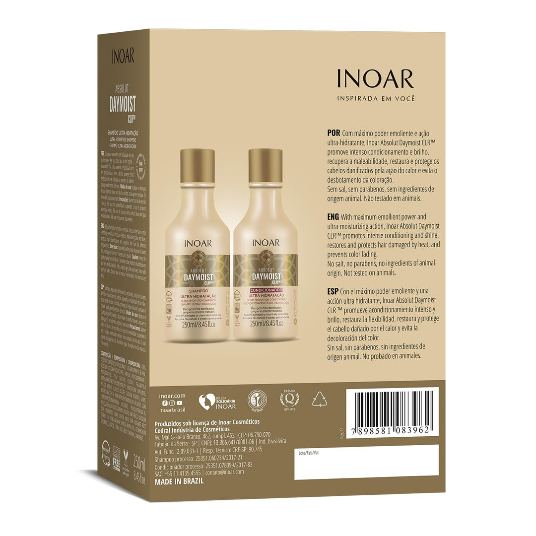 Inoar Daymoist Shampoo und Conditioner, Keratin Glättung, 1 Pack