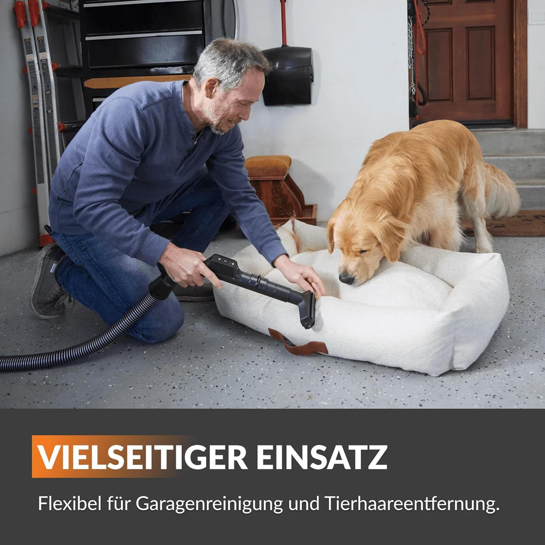 Giraffe Tools Grandstorm Einziehbarer Staubsauger mit 10 m langem, knickfestem Schlauch, wandmontier