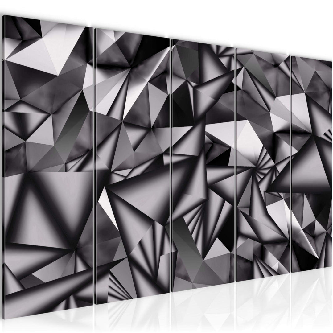 Runa Art Wandbild XXL 3D Effekt Wohnzimmer 200 x 80 cm Schwarz Weiss 5 Teilig - Made in Germany - 50