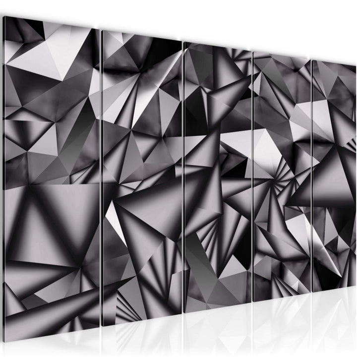 Runa Art Wandbild XXL 3D Effekt Wohnzimmer 200 x 80 cm Schwarz Weiss 5 Teilig - Made in Germany - 50