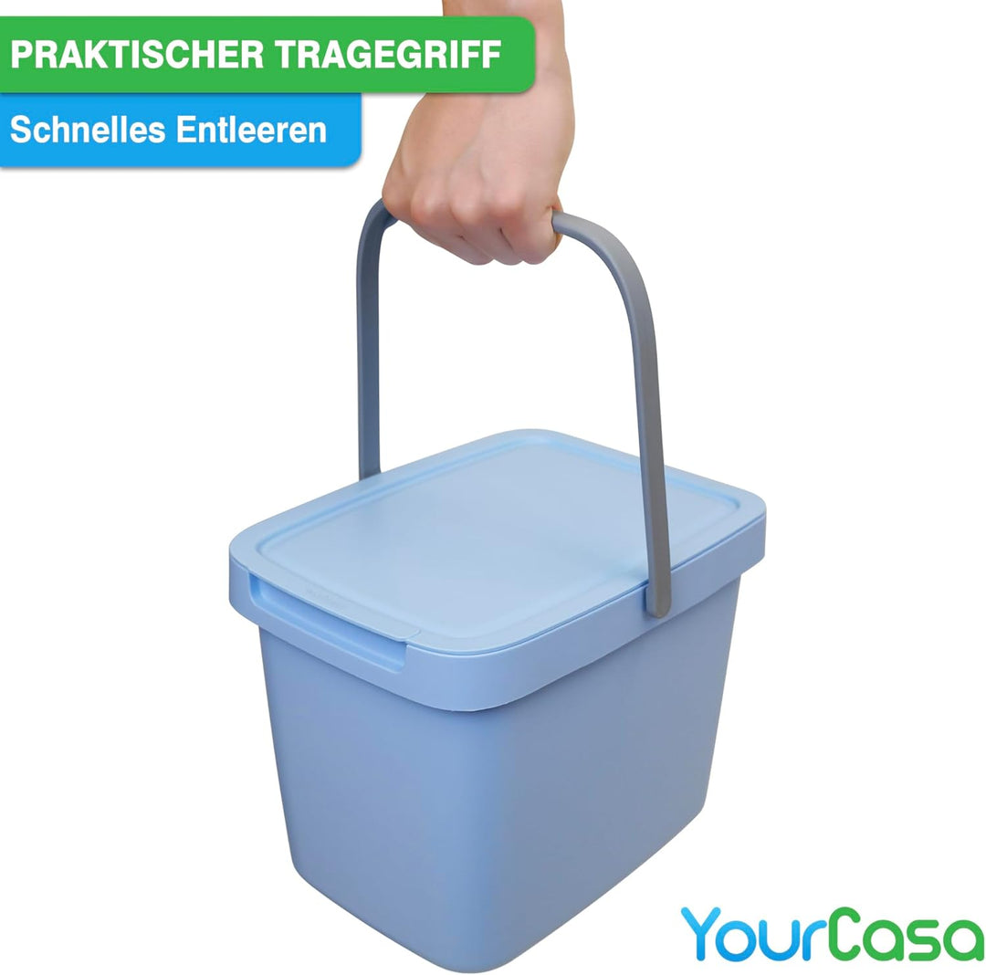 YourCasa Biomülleimer Küche - 6L Komposteimer Küche für alltäglichen Biomüll Behälter - Kompostbehäl