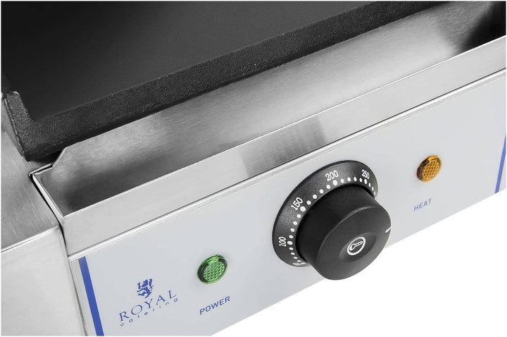 Royal Catering RCKG-1800-F Kontaktgrill Elektrogrill Sandwich Maker Panini Grill (Glatt, 1.800W, 300