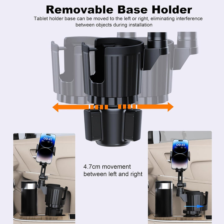 Getränkehalter Handyhalterung, 2-in-1 Universal-Getränkehalter-Expander mit langem Arm, 360° drehbar