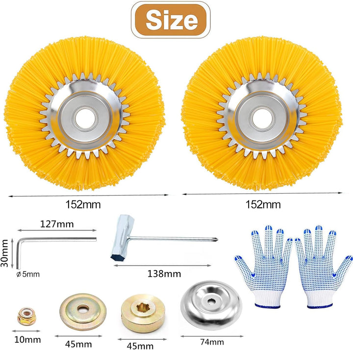 2 PCS Nylon-Unkrautbürste für Motorsense,6 Zoll+6 Zoll 25,4 mm Wildkrautbürste Weed Brush,Hochwertig