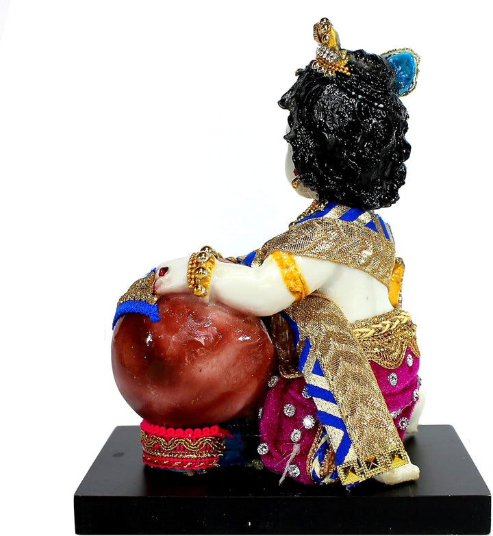 ESPLANADE Handgeschnitzte Gott, Kishan Krishna, Makhan Chor Murti Idol-Statue, Skulptur (19,1 cm)