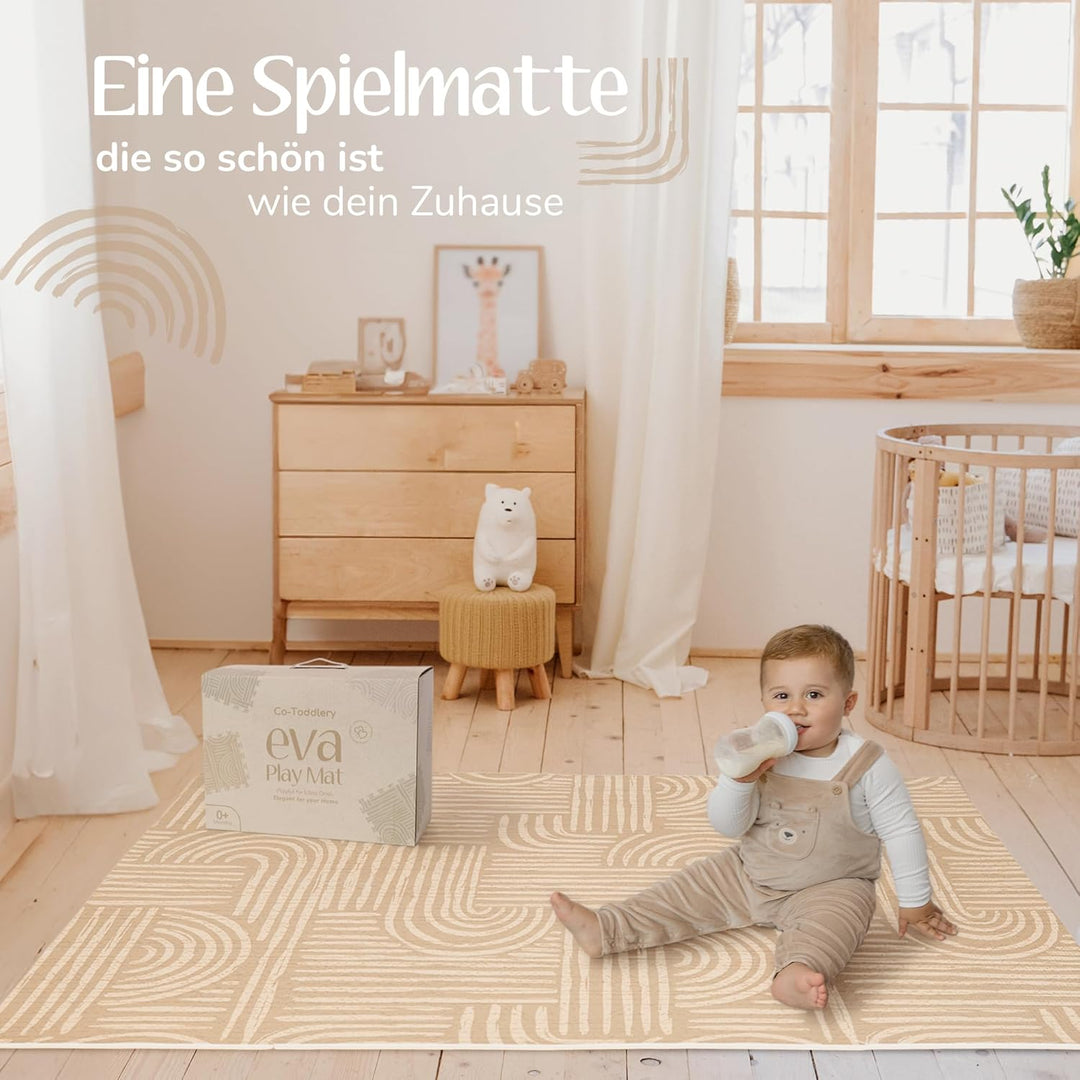 Puzzlematte Baby – Premium Krabbelmatte Baby aus EVA Schaum, Kinderteppich im zeitlosen Design, ruts