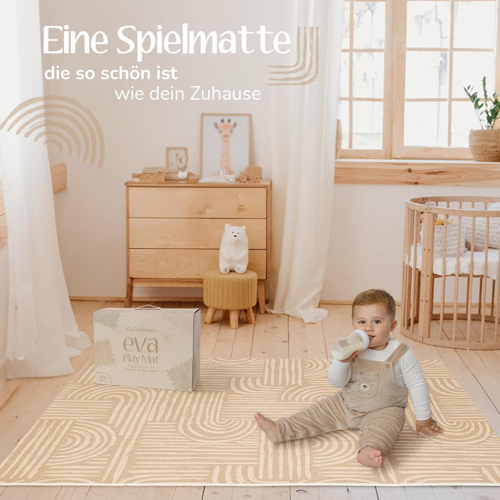 Puzzlematte Baby – Premium Krabbelmatte Baby aus EVA Schaum, Kinderteppich im zeitlosen Design, ruts
