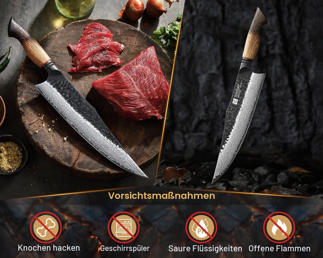 XINZUO 25,8cm Damaststahl Kochmesser Handgeschmiedet 67 Schichten Damastmesser -Profi Scharfe Küchen