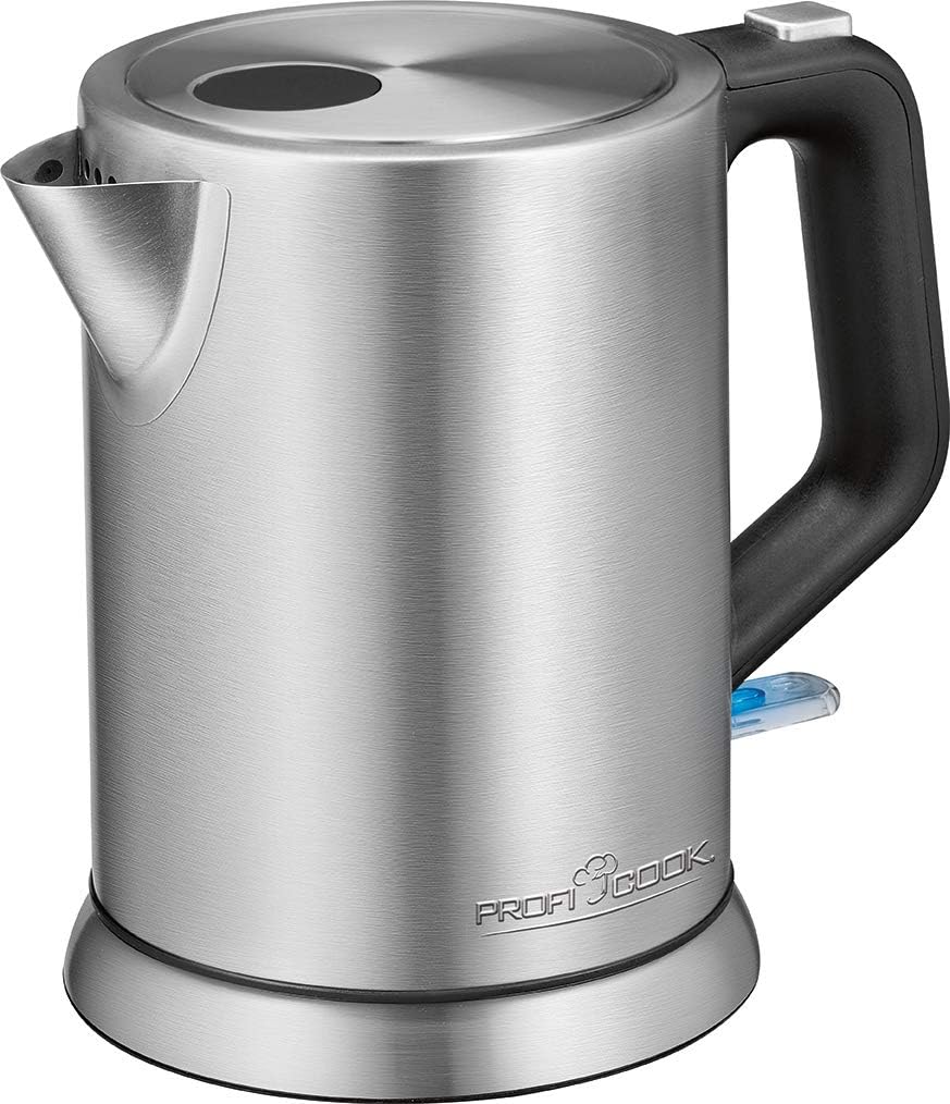 ProfiCook 501106 PC-WKS 1106 Edelstahl-Wasserkocher, 1 Liter, maximal 1850-2200 Watt, Wasserstandsan