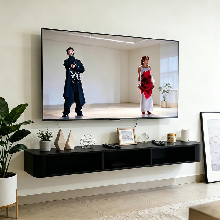 An der Wand befestigte TV-Konsole, Sich hin- und herbewegender TV-Ständer mit Schubladen und Tür, Me