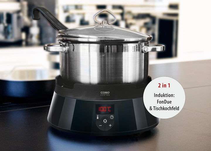 Caso 2282 Induktions FonDue für 8 Personen 60 bis 240 Grad celsius Temperatureinstellung, gleichmäss