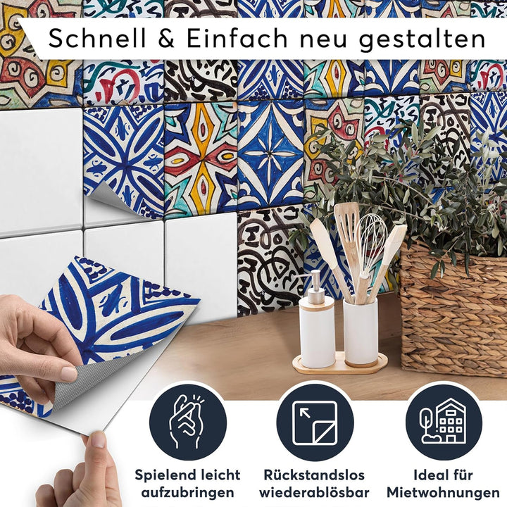 CREATISTO Mosaik Klebefliesen Stickerfliesen Fliesenfolie - Klebefolie Aufkleber für Fliesen I Stick