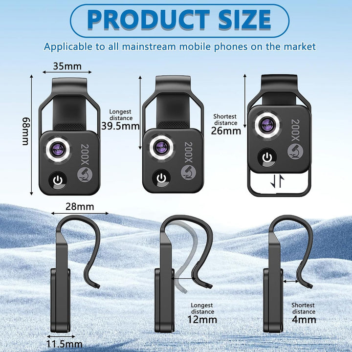 Nano Zoom, Nano Zoom für Smartphone, Smartphone Mikroskop, Nanozoom für Phone Nanozoom 200 für Handy