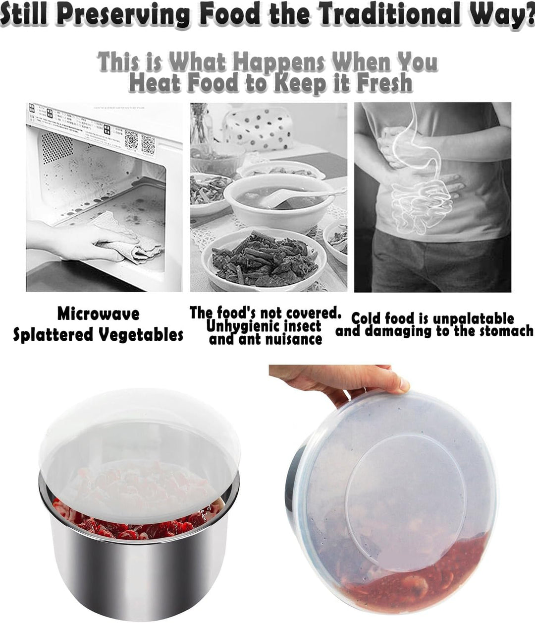 6 Quart Silikondeckel für Slow Cooker Schnellkochtop, Silikon-Topfabdeckung Wiederverwendbare Mikrow