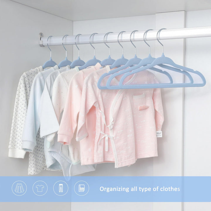 ManGotree Baby-Kleiderbügel aus Samt, Kleinkind-Kinderbügel mit Drehbarem Haken, Gekerbtes Schulter