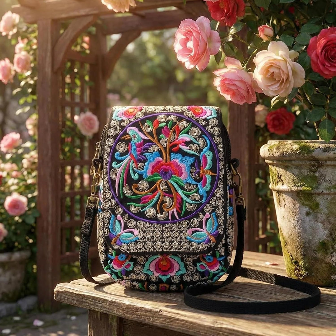 Goodhan Vintage Handmade Women Mini Crossbody Bag Cellphone Pouch Small Handbag Coin Purse Stil 01: