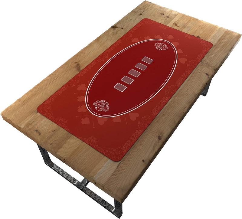 Bullets Playing Cards Designer Pokermatte rot in 160 x 80cm für den eigenen Pokertisch - Deluxe Poke