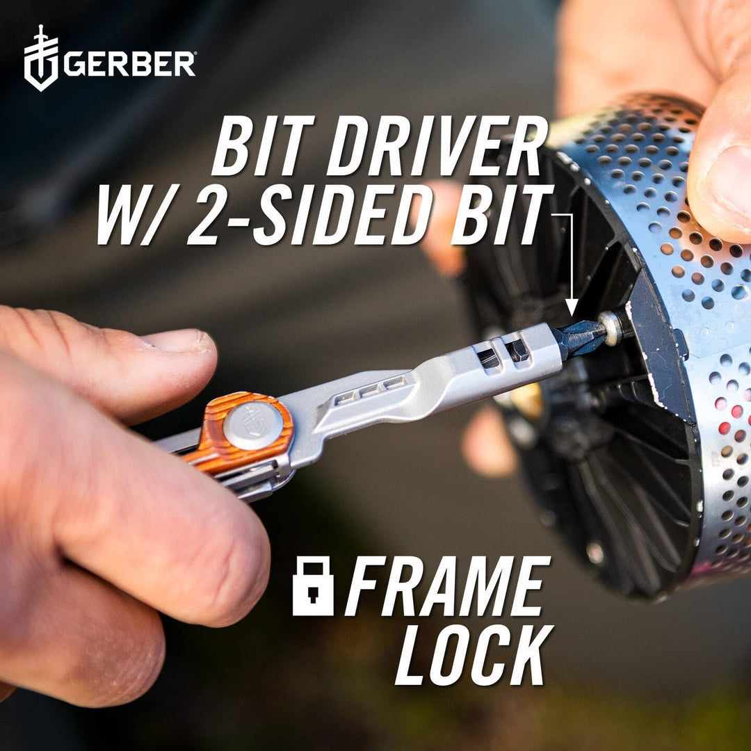 Gerber Taschenmesser mit 5 Funktionen, Multitool mit glatter Klinge, ArmBar Slim Drive, Orange, Edel