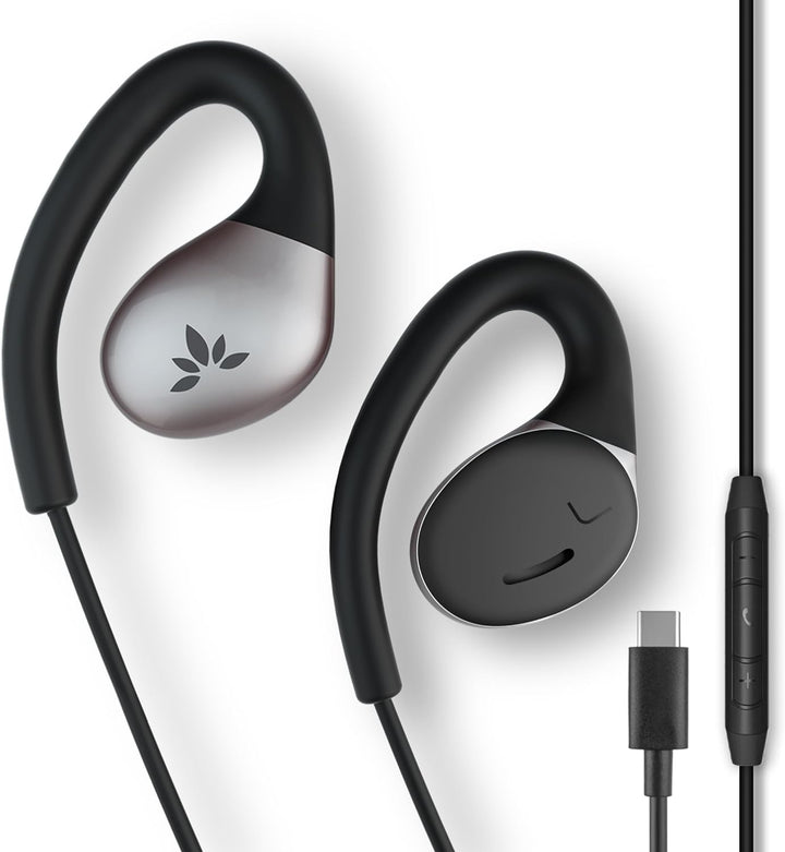 Avantree Resolve-C - USB C Kabel Open Ear Ohrhörer und Mikrofon (für kleine, mittlere Ohren) und Ove