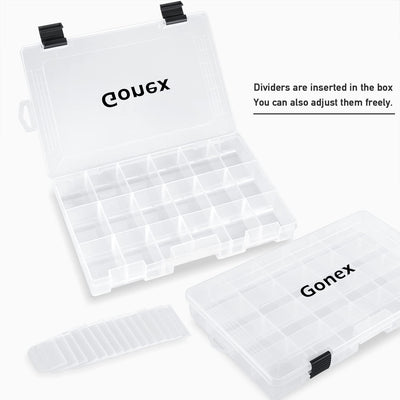 Gonex Köderboxen Angeln, Tackle Boxes 3/4 Stück, Transparente Kunststoff Angelbox mit Verstellbaren
