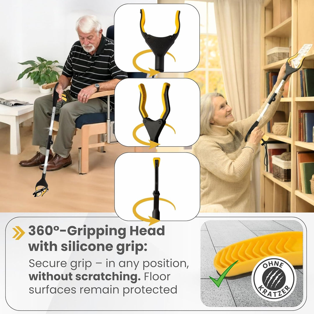 Greifzange für Senioren [80 cm] faltbarer Greifer zum aufheben | Reacher aus Aluminium | Müllzange 3