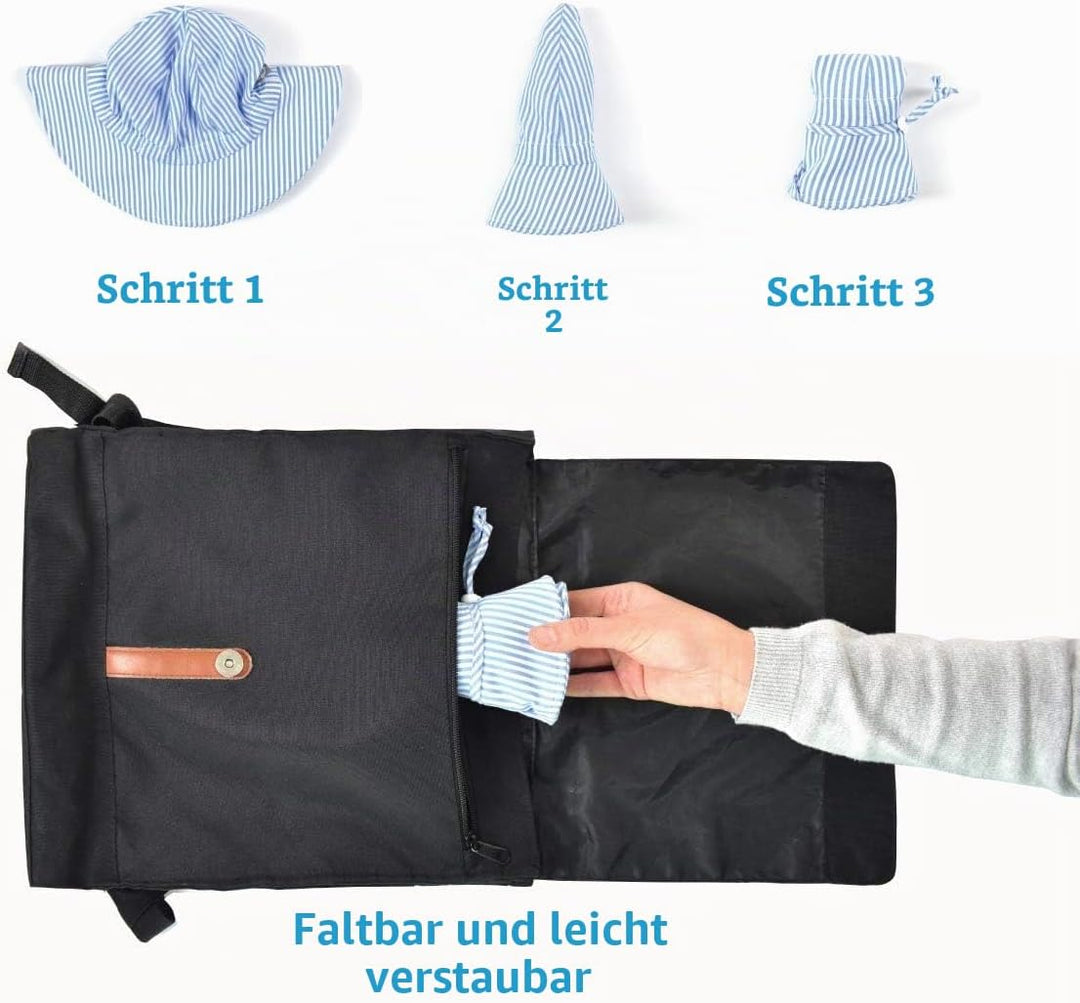 Jan &amp; Jul Grow-with-Me Baumwoll-Flapper Sonnenhut für Babys und Kinder 5-12 Jahre Punkte, 5-12 Jahre