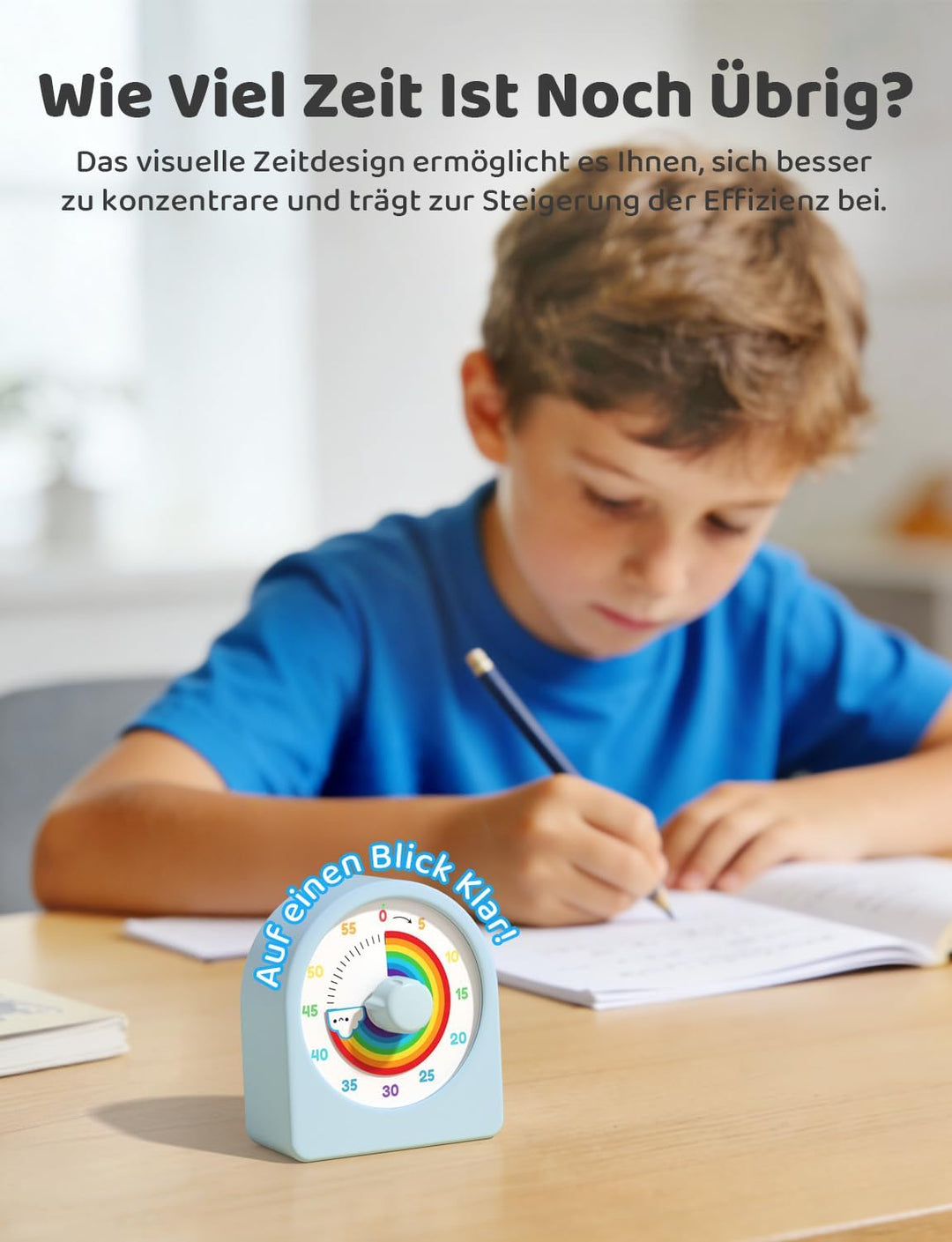 LIORQUE Visueller Timer 60 Minuten Countdown Timer mit Pausenfunktion | austauschbarer Silikonhülle