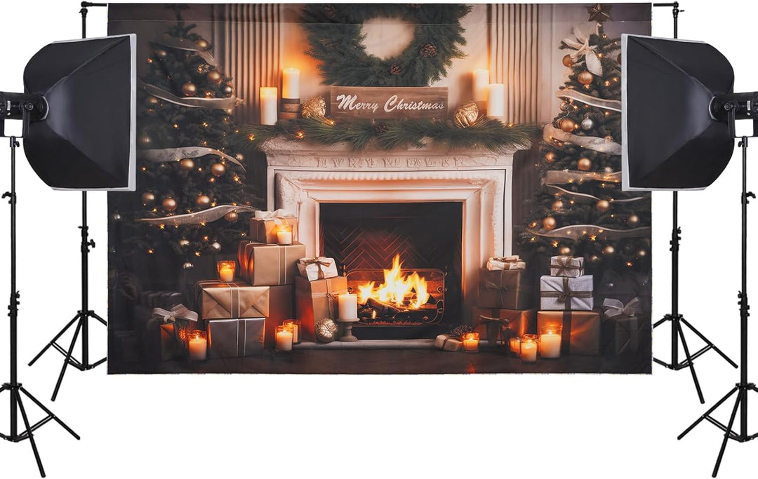 Kate 2.2x1.5m Weihnachtsbaum Hintergründe Kamin Backdrop Party Dekoration Hintergrund Weihnachten Fo