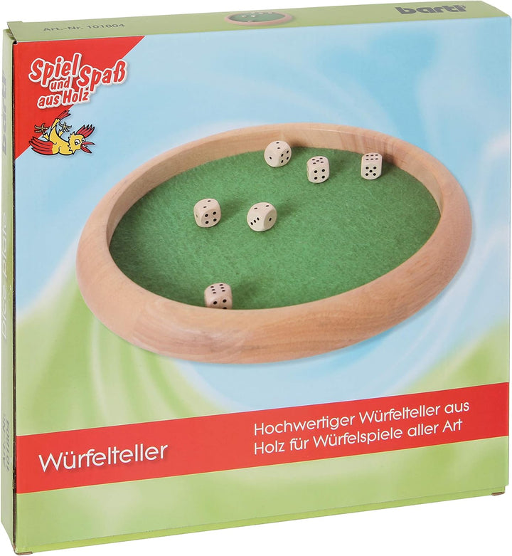 Bartl 101804 Würfelteller rund aus Holz mit Filz ca. 30cm ⌀