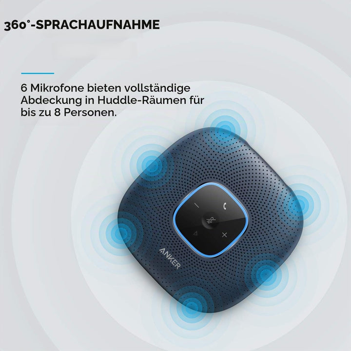 Anker PowerConf Bluetooth Konferenzlautsprecher mit 6 integrierten Mikrofonen, verbesserter Tonaufna