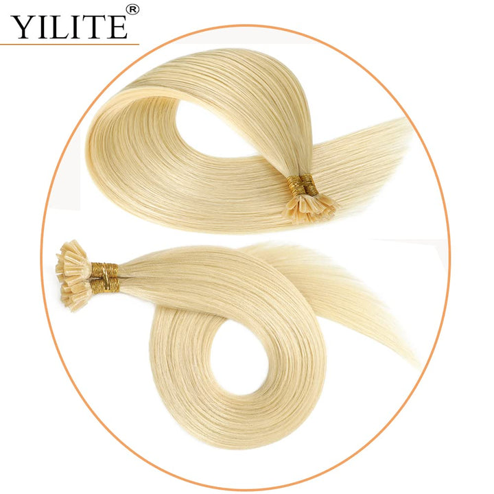 YILITE Bondings Extensions Echthaar 50cm 50g 50 Strähne Remy U Tip Extensions Echthaar Bondings Exte