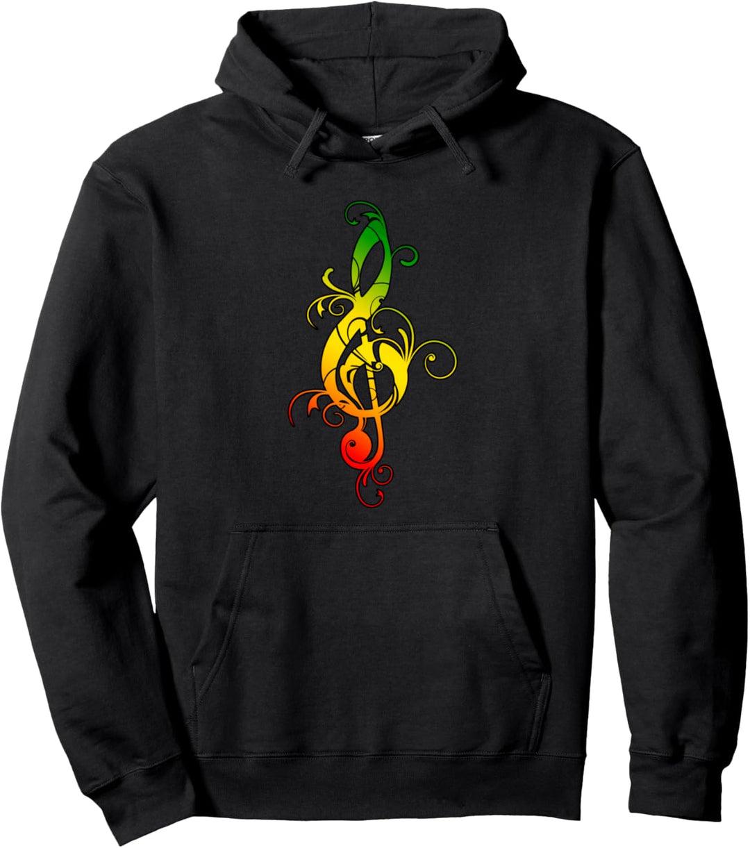 Reggae, Note, Notenschlüssel, Musiknote, Fahne, Rastafari Pullover Hoodie