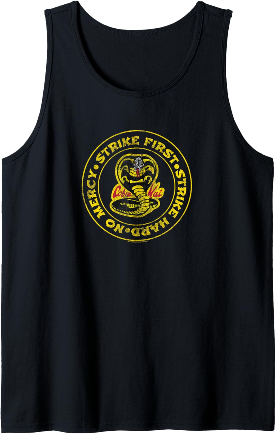 Cobra Kai Schlag zuerst zu Kreis Logo Tank Top