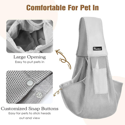 Pawaboo Hundetragetasche, Tragbare Haustier Hundetasche mit Atmungsaktiver Mesh-Tasche, Outdoor Reis