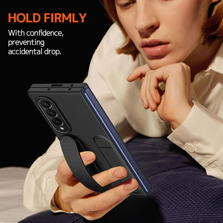 NINKI Kompatibel mit Samsung Galaxy Z Fold 3 Hülle mit Armband Samsung z fold 3 Handyhülle mit Ständ