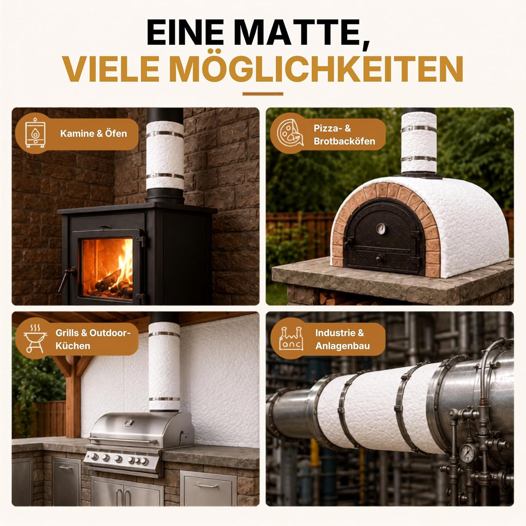 HeWaTherm Keramikfasermatte (Bio-Wolle) 1200°C / 96kg 1000 x 610 x 50,8mm