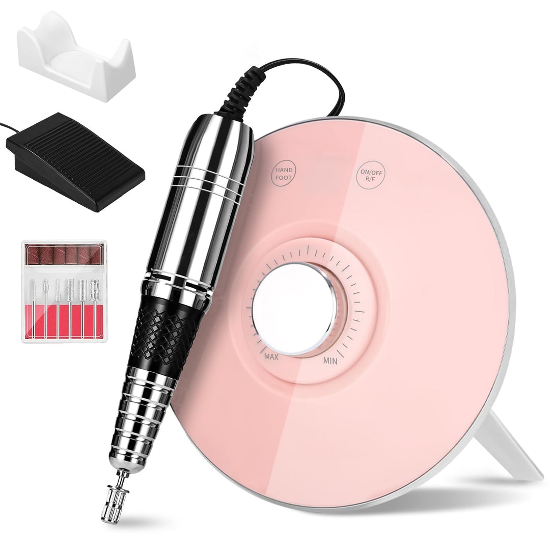 Nagelschleifer 45000 U/min, 6 in 1, Profi-Nagelfräser mit Pedal/Touch-Modus
