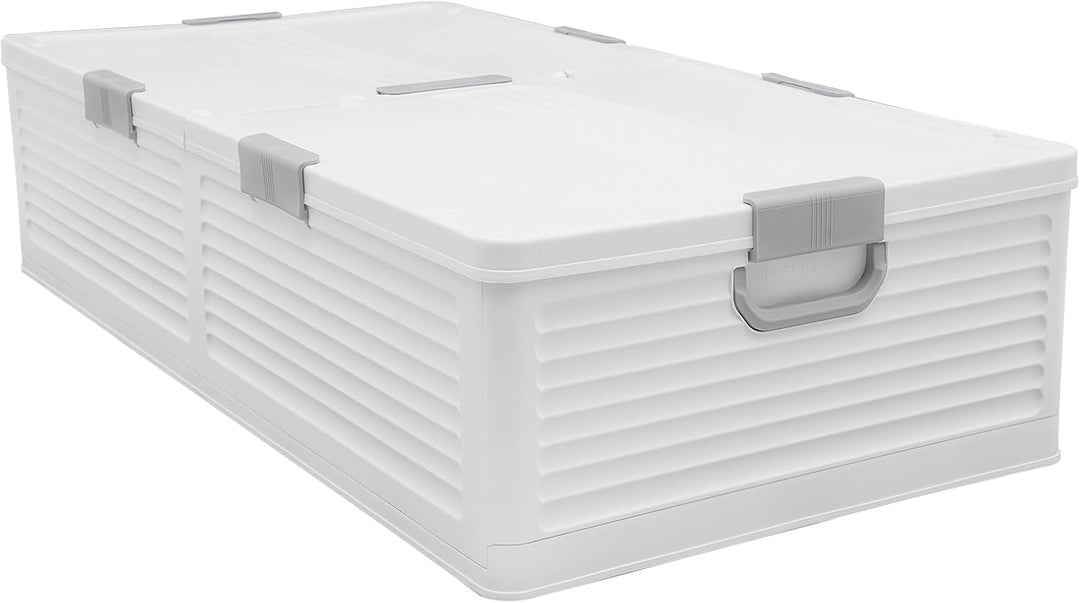 Kunststoff Unterbettkommode 101 * 51,5 * 24cm Gross Unterbett Aufbewahrung Box mit Deckel, Unterbett