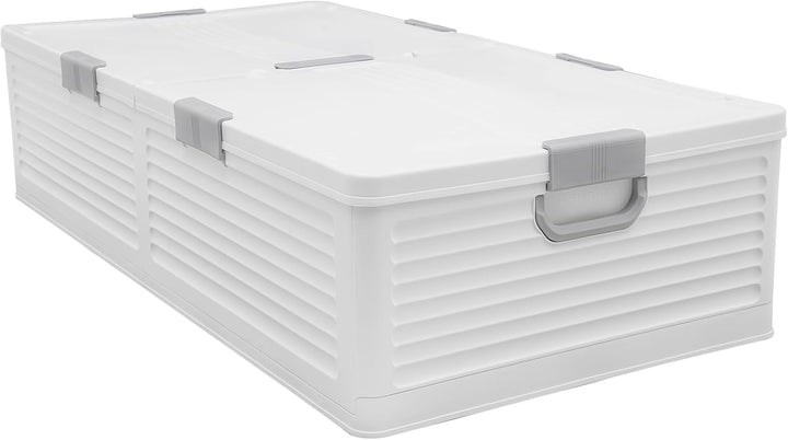 Kunststoff Unterbettkommode 101 * 51,5 * 24cm Gross Unterbett Aufbewahrung Box mit Deckel, Unterbett