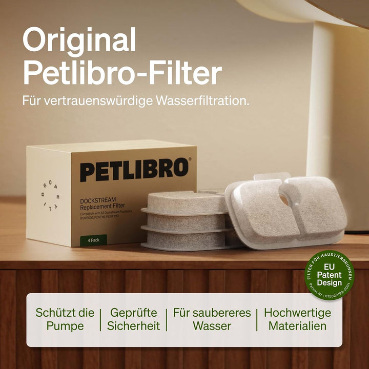 PETLIBRO Ersatzfilter für Dockstream Katzenbrunnen mit kabelloser Pumpe 2,5 l/84 oz Trinkbrunnen für