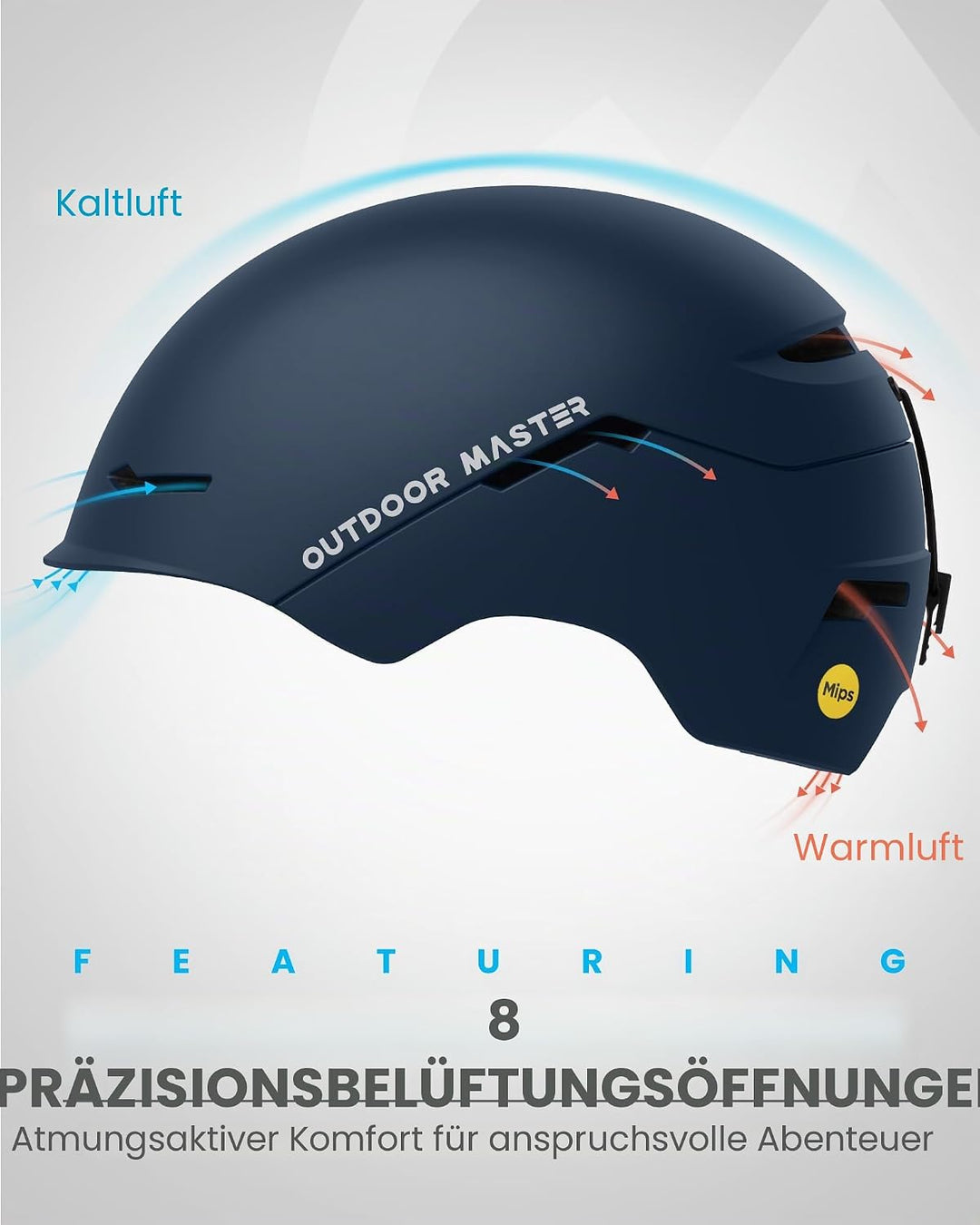 OutdoorMaster ELK MIPS Skihelm - Schneesporthelm Snowboardhelm für Männer Frauen & Jugend Dunkelblau