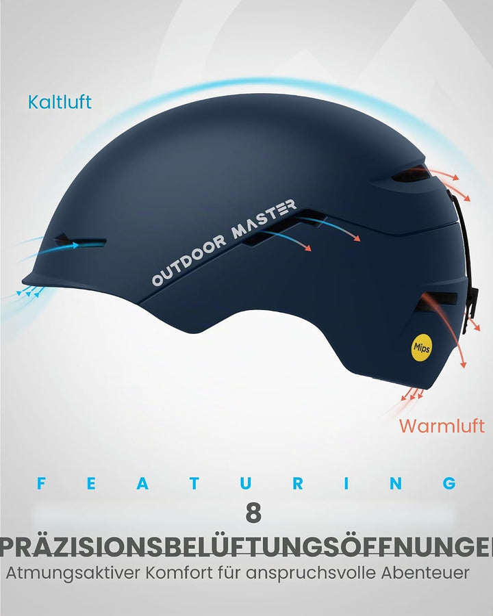 OutdoorMaster ELK MIPS Skihelm - Schneesporthelm Snowboardhelm für Männer Frauen & Jugend Dunkelblau