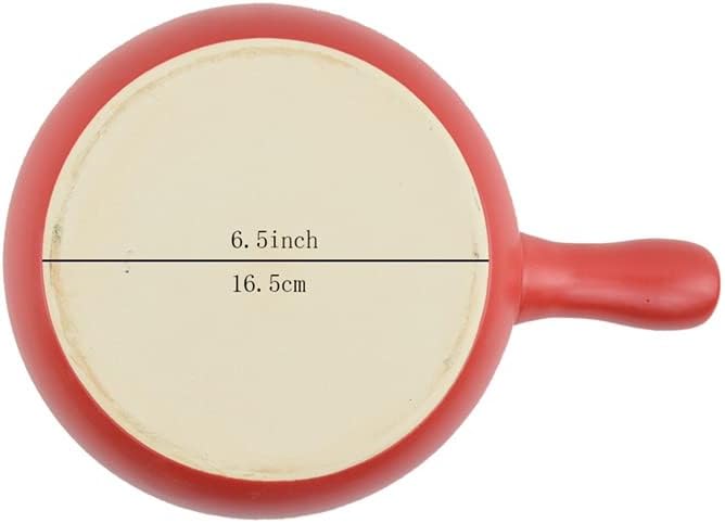 HASAYAKI Feuerfeste Keramik-Käse-Fondue-Pfanne,gelb,22,5cm Durchmesser.2,5 l Fassungsvermögen.Wärmeb