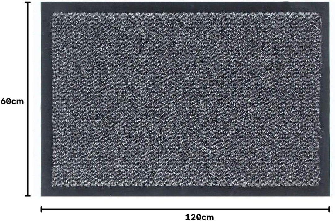 Carpido Fussmatte 60 x 90cm Grau meliert für den Innenbereich - Klassischer Türvorleger schnelltrock