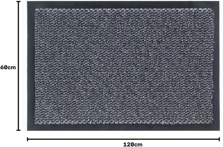 Carpido Fussmatte 60 x 90cm Grau meliert für den Innenbereich - Klassischer Türvorleger schnelltrock