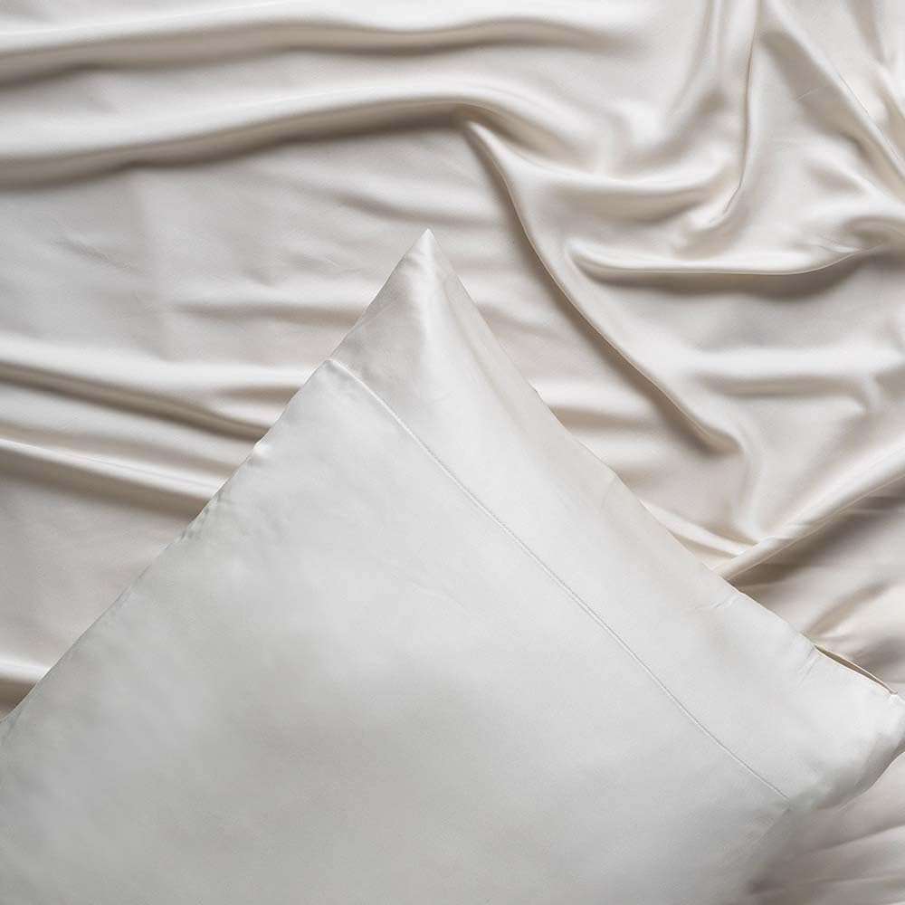 COTTON ARTean Bettwäsche-Set aus Bambus, Beige, organisch und hypoallergen, für 90 x 190/200 cm, Bei