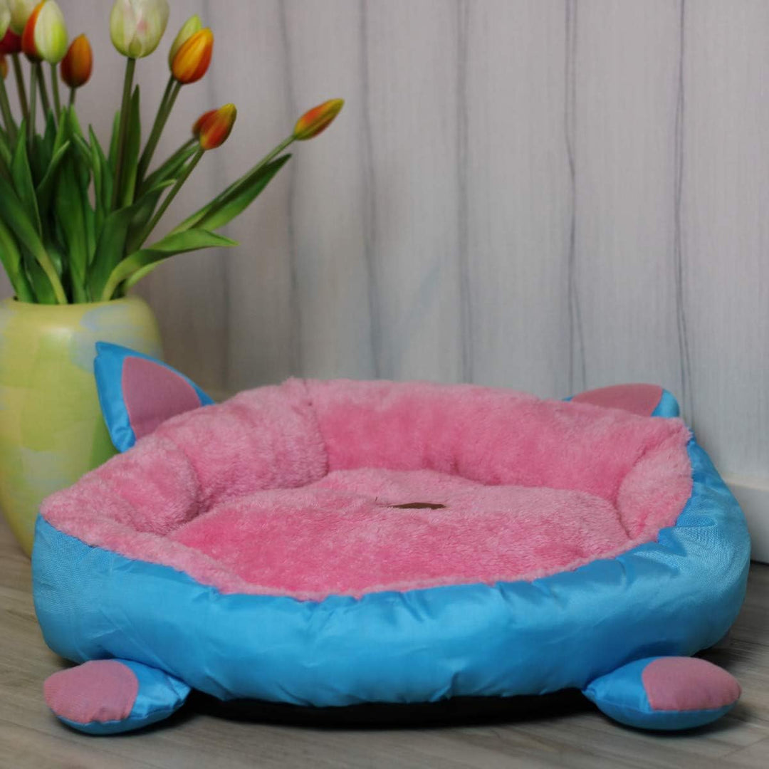 Katzenbett mit Ohren rosa/blau, rosa/blau